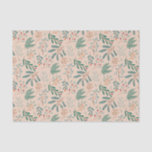 Creme Green Christmas Foliage Muster Seidenpapier<br><div class="desc">Weiße und festliche Weihnachten botanische Muster Gewebe Papier.</div>