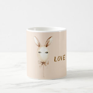 Creme-Hasenohren-Ballon Kaffeetasse