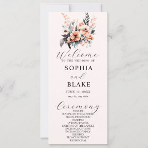 Creme-Hochzeitsprogramm für Blume in Weiß und Rot