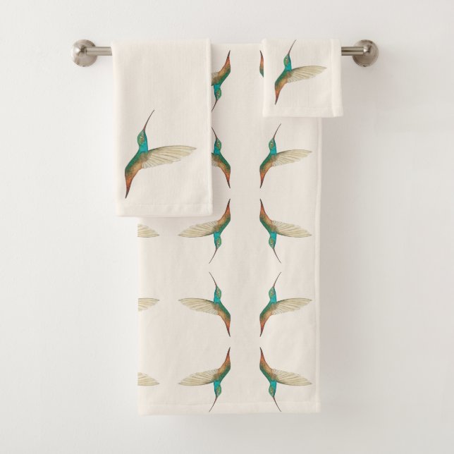 Creme Hummingbird Badhandtuch Set (Insitu)