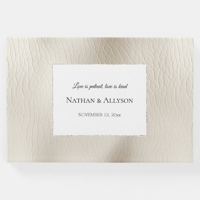 Creme Imitat Leather Gästebuch (Vorderseite)