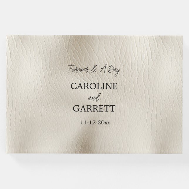 Creme Imitat Leather Gästebuch (Vorderseite)