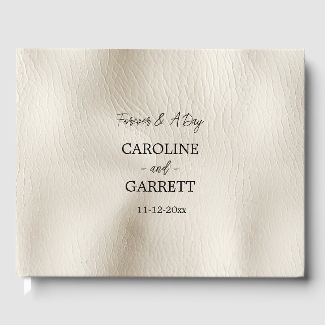 Creme Imitat Leather Gästebuch (Vorderseite)