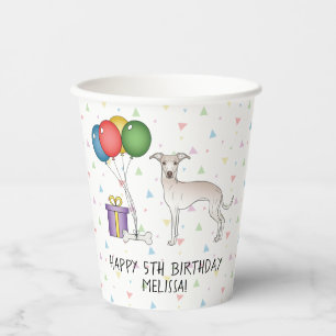 Creme Italian Greyhound Niedlich Dog - Happy Birth Pappbecher