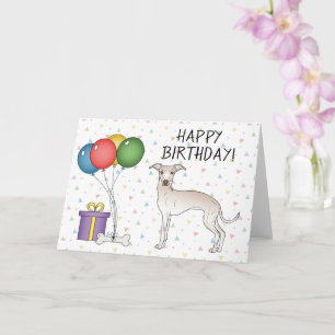 Creme Italienischer Windhund Cartoon-Hund Alles Gu Karte