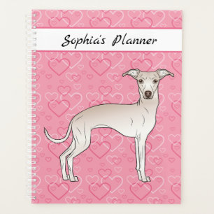 Creme Italienischer Windhund Süßer Hund Auf Rosa H Planer