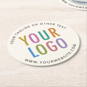 Creme Ivory Ecru Paper Untersetzer - Runde des Log