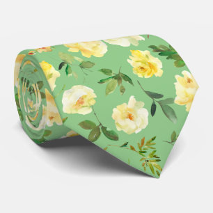 Crème Jaune et Blanc Rose cravate Cravate