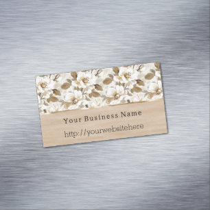 Creme-Kakao-Braune-Blumen Firmenname Webseite Magnetische Visitenkarte