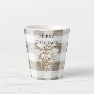 Creme Kariert Stripes Weihnachten Schneeflocke Milchtasse