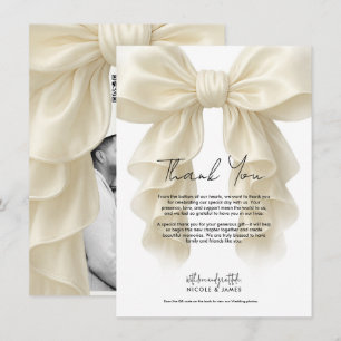 Creme Kaskade Rüschen Schleife Braut Hochzeit Dank Einladung
