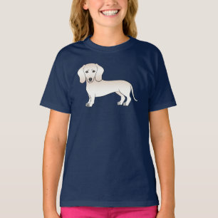 Creme Kurz Hair Dackel Niedlich Hunde Illustration T-Shirt