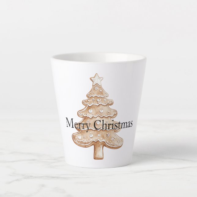 Creme-Lebkuchen-Weihnachtsbaum Milchtasse (Vorderseite)