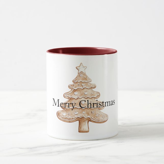Creme-Lebkuchen-Weihnachtsbaum Tasse (Zentrum)