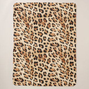 Creme Leopard Animal Print Sherpadecke