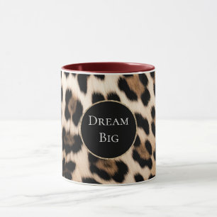 Creme Leopard Glitzer Frame Tasse