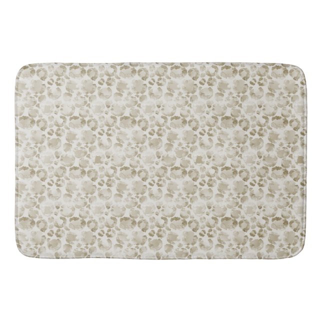 Creme Leopard Print Badematte (Vorderseite)
