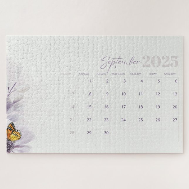 Creme Lila ästhetische Aquarell 2025 (Horizontal)