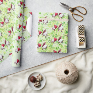 Creme Limone Aquarellbücher auf Rädern Klavierskiz Geschenkpapier