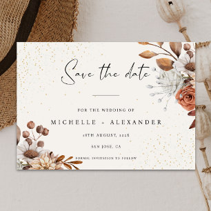 Crème Moderne Boho Mariage Enregistrer La Carte Da