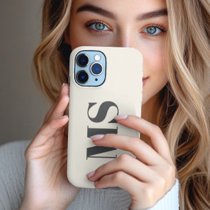 Creme Monogram iPhone 13 Pro Max Hülle