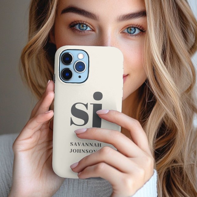 Creme-Monogramm-Initialen Case-Mate iPhone Hülle (Von Creator hochgeladen)