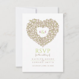 Creme-Monogramm Tulpe-Blume UAWG Hochzeit RSVP Karte