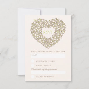 Creme-Monogramm Tulpe-Blume UAWG Hochzeit RSVP Karte