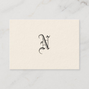 Creme-Monogramm Visitenkarte