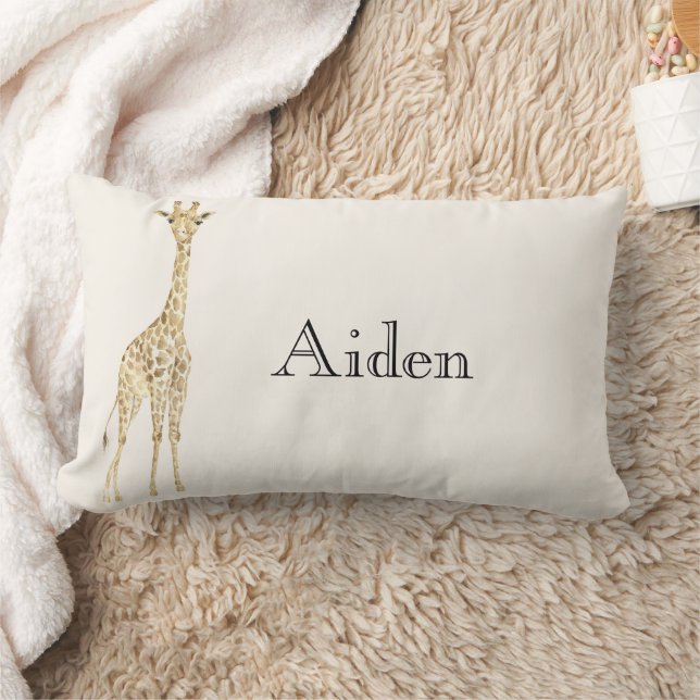 Creme Niedlich Giraffen Name Lendenkissen (Decke)