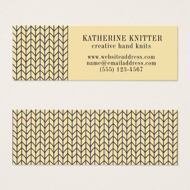 CRÈME NOIRE KNIT Mini Carte de visite II (Devant & derrière)