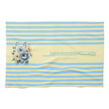 Creme Ober mit Aquamarinen Streifen Blütenfarbe