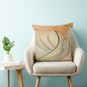 Creme Pastel Herbst Abstrakte Art Throw Kissen