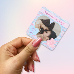 Creme pastellfarben Hellblau und rosa Keepake Quadratischer Aufkleber