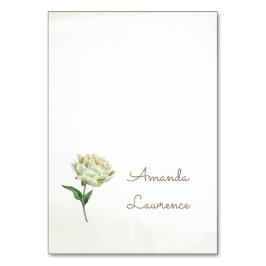 Creme Peony Watercolor Personalisierte Platzkarten Tischnummer