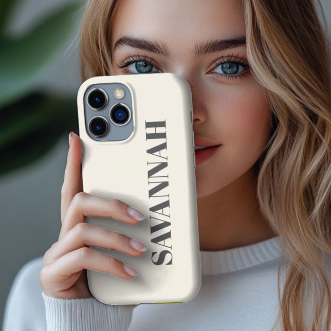 Creme personalisierter Name Case-Mate iPhone Hülle (Von Creator hochgeladen)