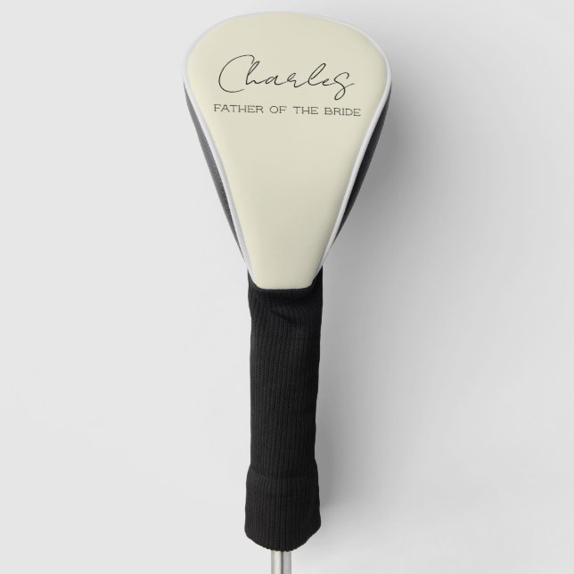 Creme Personalisierter Vater der Braut Golf Headcover (Vorderseite)