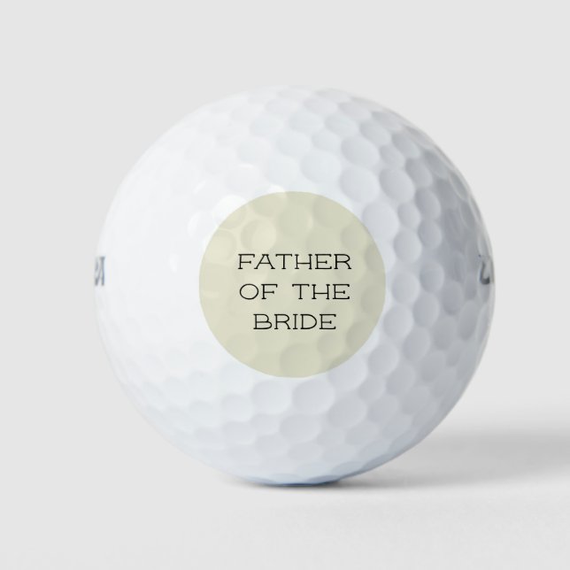 Creme Personalisierter Vater der Braut Golfball (Vorderseite)