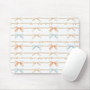 Creme-Pfirsichblaue Schleifen Mousepad
