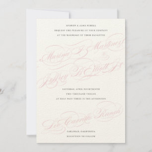 Creme, Pink & Gray ・ Einladung zum Hochzeitsfeiern