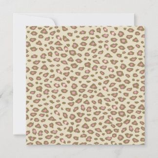 Creme Pink Leopard Print Birthday Einladung