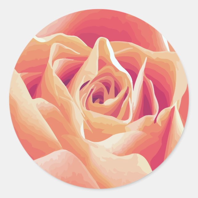 Creme Pink Rose Sticker (Vorderseite)
