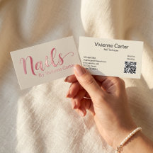 Creme-Pink-Typografie-Nageltechniker-Salon