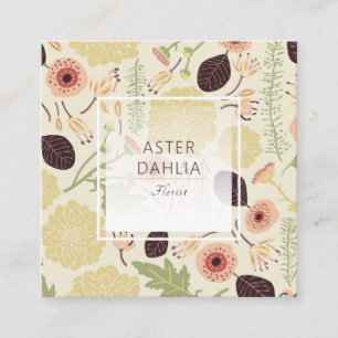 Creme Playful Floral Mix Moderne Blume Muster Quadratische Visitenkarte