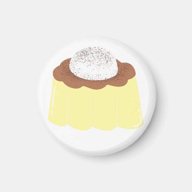 Creme-Pudding-Dessert-Geschenk Magnet (Vorne)