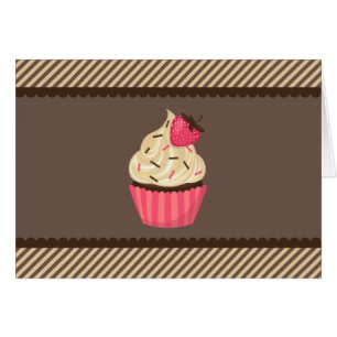 Crème rose Brown rayures fraise Cupcake