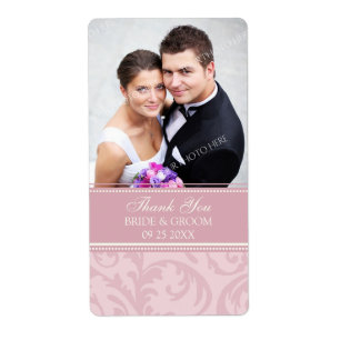 Crème rose Fissures Photo Mariage Étiquettes
