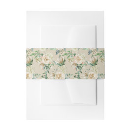 Creme Rose Hydrangea Floral Wasserfarbmuster Einladungsbanderole
