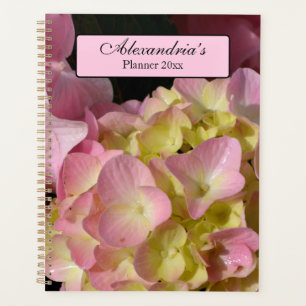 Crème rose Hydrangeas jaune rose vert floral