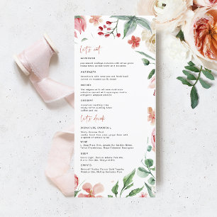 Crème & Rose   Menu de mariage Florales de printem